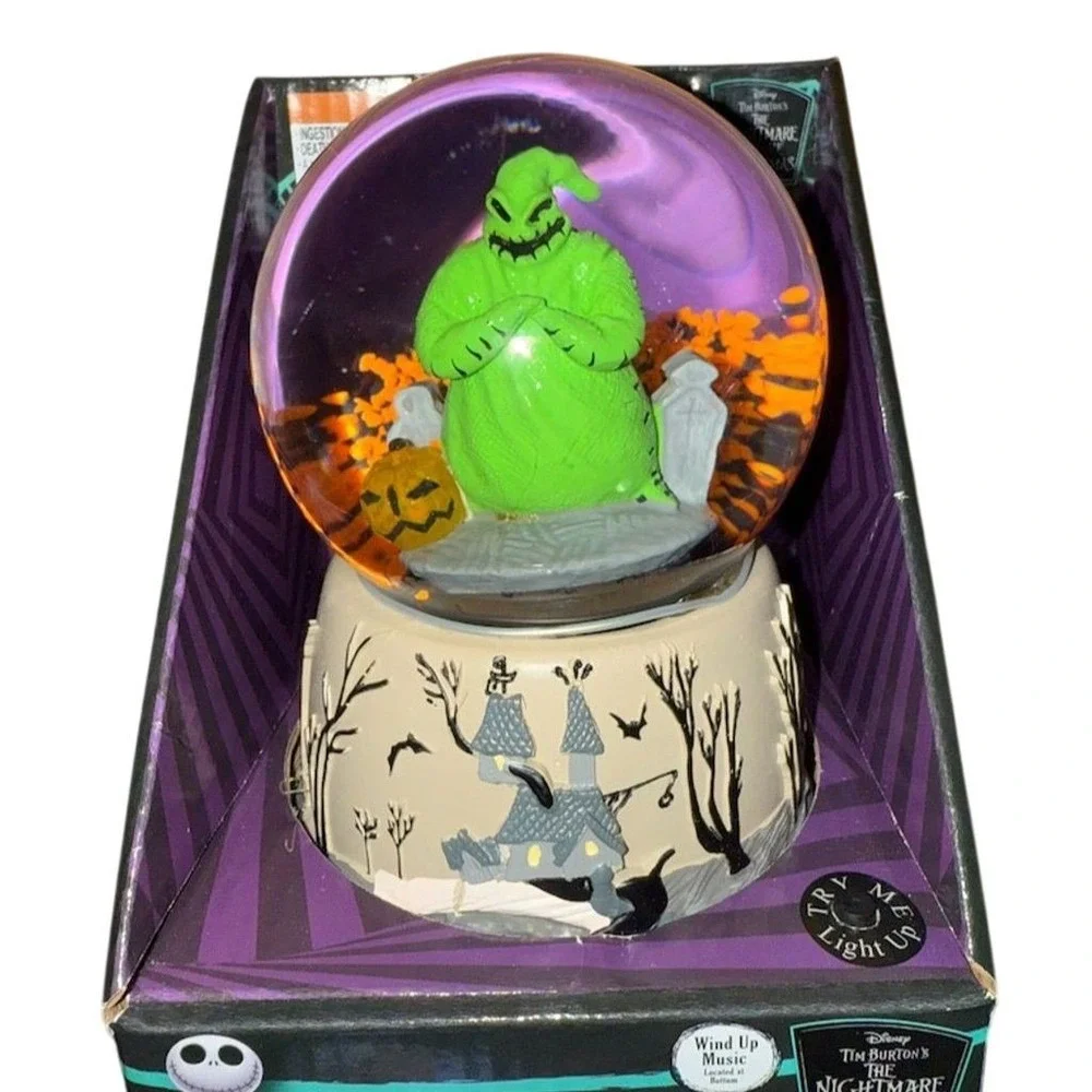 Disney Nightmare Before Christmas Oogie Boogie Music Water snow Globe music box